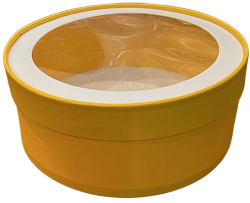 Коробка для зефира 20 см*7 см круглая, желтая