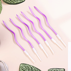 Свечи для торта "Серпантин" 6 шт, фиолетовые