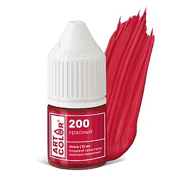 Гелевый жирорастворимый краситель "Art Color Choco" 200 красный, 12 мл
