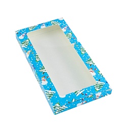 Коробка для шоколадной плитки "Снеговики и елки" с окном 18 см*9 см*1,4 см