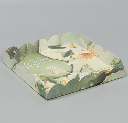 Коробка для пряников 18 см*18 см*3 см "Лучшему учителю"